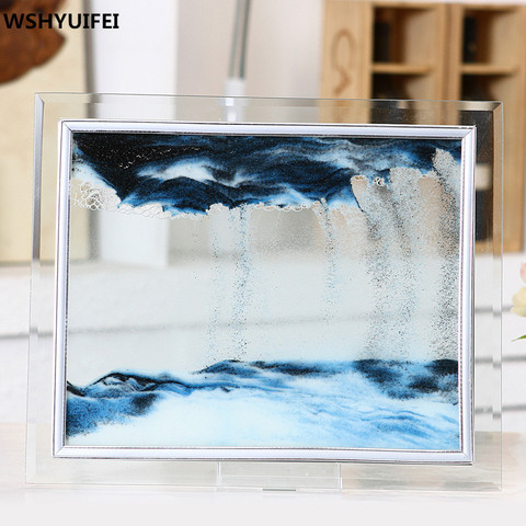 Home decorations glass quicksand creative flow landscape painting birthday gifts office living room 3D hourglass Decoration ► Photo 1/6
