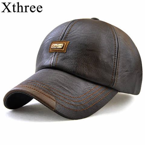 Xthree New fashion high quality faux leather Cap fall winter hat casual snapback baseball cap for men women hat wholesale ► Photo 1/6