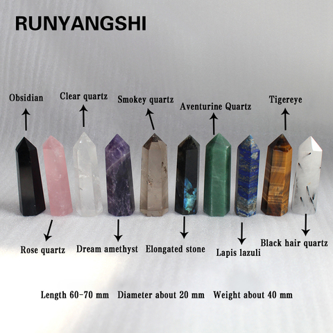 100% Natural Crystals of Various Materials  Treatment Stone Quartz Hexagonal Prism Crystal column Decoration Ornament for gifts ► Photo 1/6