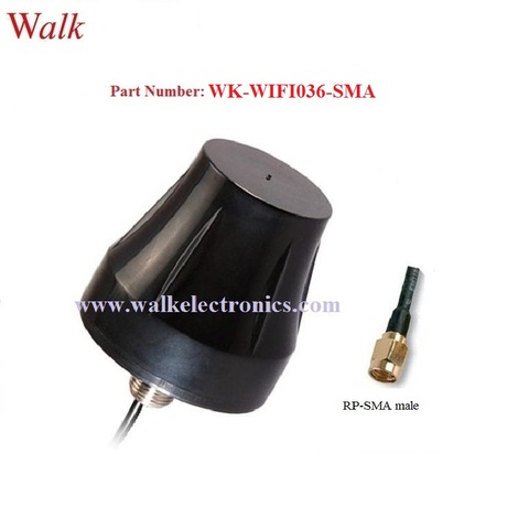 waterproof outdoor use small size omni directional screw mount wifi dual band antenna roof mount 2.4GHz 5.0-5.8GHz car antenna  ► Photo 1/1