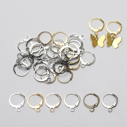 50pcs 13x15mm Gold Silver Color French Earring Hook Earwire Earrings Fitting Ear Setting Base for DIY Jewelry Making Accessories ► Photo 1/6