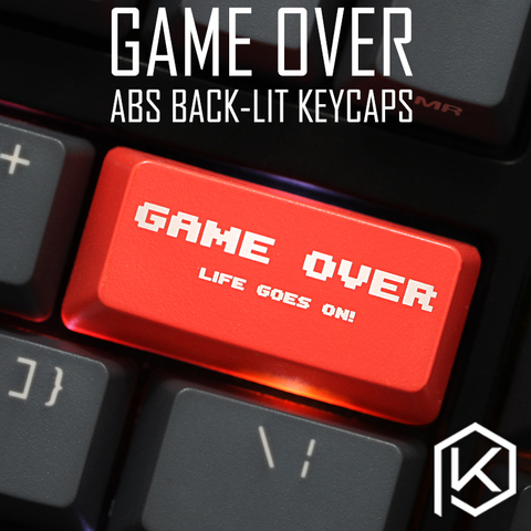Novelty Shine Through Keycaps ABS Etched, Shine-Through game over black red custom mechanical keyboard backspace ► Photo 1/5