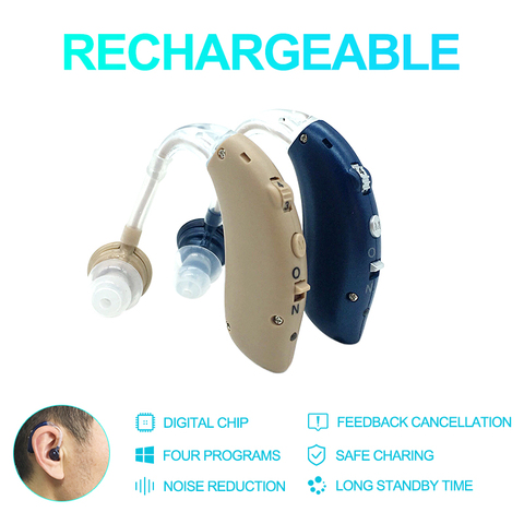 Rechargeable BTE Hearing Aid Sound Amplifier for Mild to Severe Hearing Loss Drop Shipping USB Mini Digital ► Photo 1/1