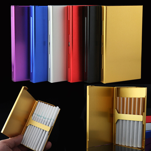 20 Sticks Thin Fashion Pipes Creative Personality Cigaret Case Slim Lady Metal Cigarette Box Accessories Gift Cigarette Holder ► Photo 1/6