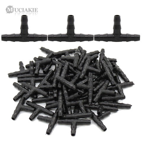 MUCIAKIE 50PCS Plastic Dripper Watering Plants Tee  1/4 Inch Hose Connector Joint Hose Outdoor Irrigation Tools for 4mm/7mm Hose ► Photo 1/6