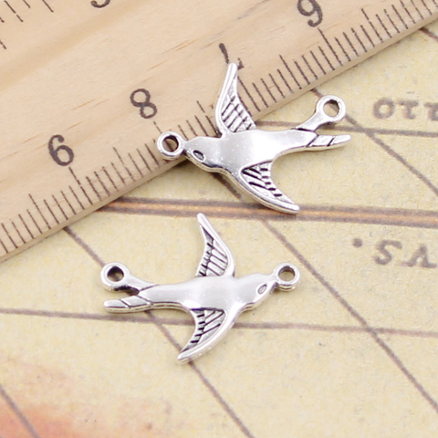 20pcs Charms Swallow Bird Connector 20x17mm DIY Retro Jewelry Braclet Necklace Antique Silver Color Pendant ► Photo 1/1