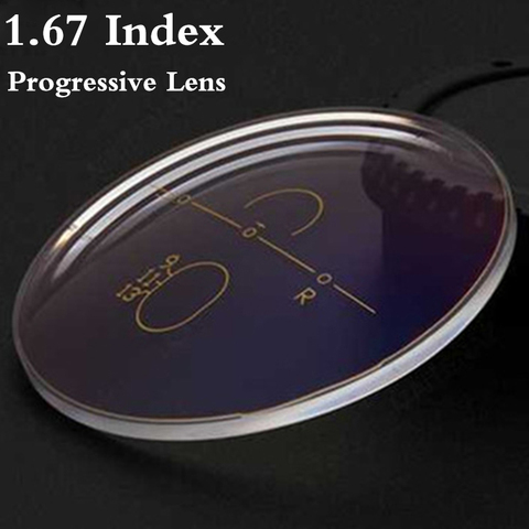 1.67 Index Aspheric Multi Focus Progressive Lens CR-39 Prescription Myopia Presbyopia Eye Glasses Lens Anti-Radiation RS095 ► Photo 1/1