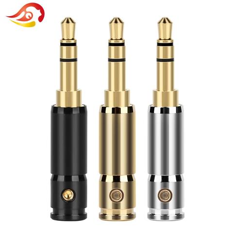 QYFANG 3.5mm Earphone Plug Audio Jack 3 Poles Stereo Headphone Metal Adapter 24K Gold Plated Copper Solder Wire Line Connector ► Photo 1/6