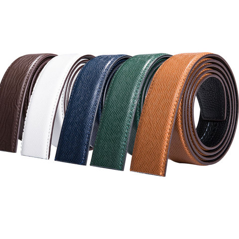 3.5cm High Quality Cowskin Genuine Leather Belt without Buckle Men's Formal Automatic Leather Replacement belts Green Blue White ► Photo 1/6