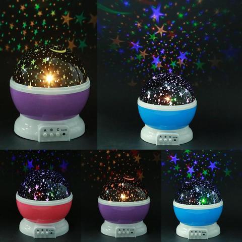 Rotating Projector Starry Night Light Toys Kids Stars Sky LED Lights Moon Battery USB Toy Children Bedroom Projection Night Toys ► Photo 1/6