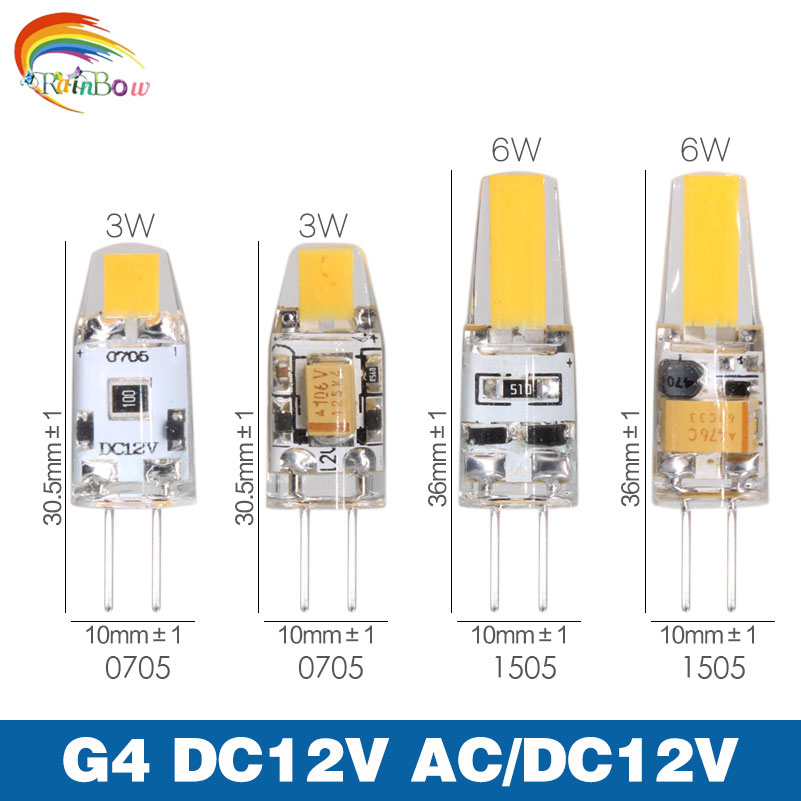 G4 3W 6W LED COB Light Bulb Undimmable AC DC 12V Halogen Lamp Replacement SICA 