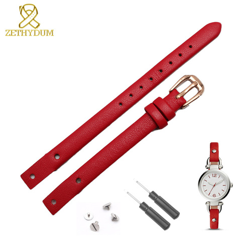 Genuine leather bracelet strap women fashion watchband small band 7mm 8mm for fossil ES4340 ES4119 ES4000 watch band with screw ► Photo 1/6