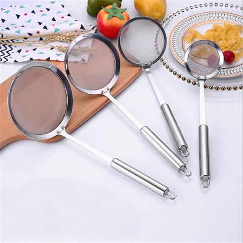 Multi-functional Filter Spoon Stainless Steel Fine Mesh Wire Oil Skimmer Strainer Fried Food Net Kitchen Gadgets Cook Tools ► Photo 1/6