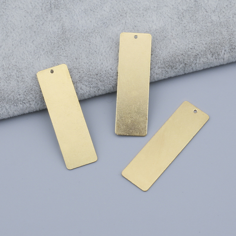 1Pack 11x36mm 12x40mm Raw Brass Blank Rectangle Hanging Tags Charms Pendant For Diy Stamping Jewelry Findings Wedding Gift Tags ► Photo 1/6