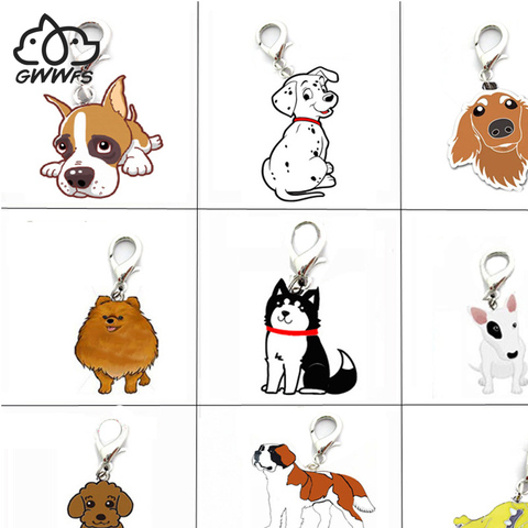 5PCS/LOT Pet Dogs Pendant Charms Poodle Bulldog Husky Chihuahua Bag Charms for Jewelry Making Supplies for Jewelry ► Photo 1/6