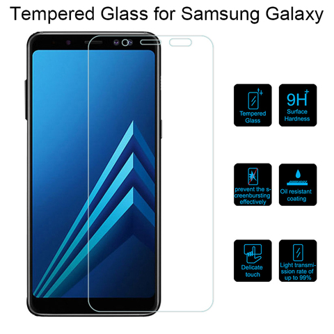 2pcs Protector phone For Samsung Galaxy A8 A9 Star Lite S8 Active Xcover 3 4 S4 mini Tempered Glass  Film Protective Screen ► Photo 1/6