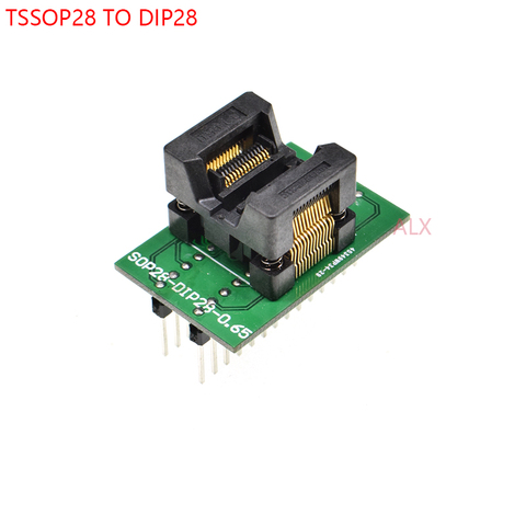 1PCS SSOP28 TSSOP28 TO DIP28 programmer adapter socket TSSOP TO DIP CONVERTER test chip IC FOR 0.65MM PITCH ► Photo 1/5