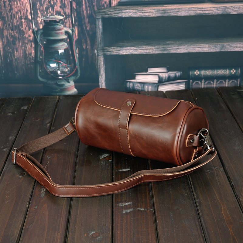 Men's Small Bag Handbag Business Style PU Leather Male Crossbody Bag Messenger Purse Vintage Pattern