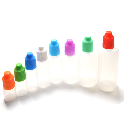 3ML 5ML 10ML 15ML 20ML 30ML 50ML 60ML 100ML 120ML PE Plastic Dropper Bottles With Childproof Cap,Long Thin Tip, Needle Bottles ► Photo 1/6