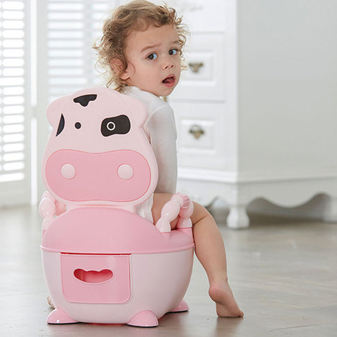 Cute Animal Cows Baby Pot Infantil Portable Toilet Baby Potty Toilet Bowl Toilet Seat For Babies Kids  Backrest  Potty Training ► Photo 1/1