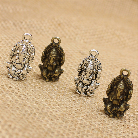 40pcs/lot 14*27mm Vintage Religion Thailand Ganesha Charms Antique Metal Alloy Buddha Charms Jewelry Pendants  D0552 ► Photo 1/4