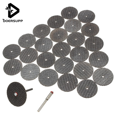 25pcs/set Metal Cutting Disc for Dremel Grinder Rotary Tool Circular Saw Blade Wheel Cutting Sanding with 1pc Mandrel Accessory ► Photo 1/6