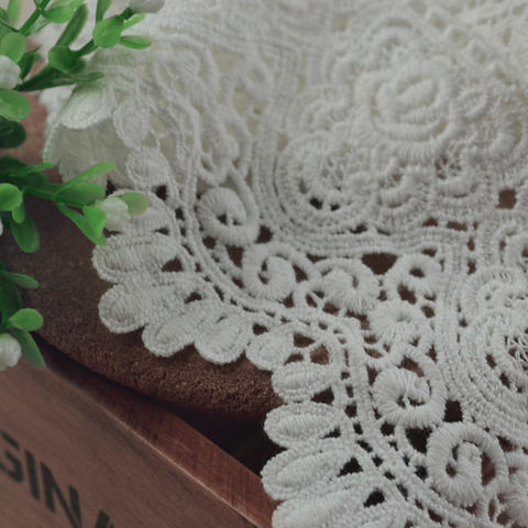 Guipure Lace Fabrics 9cm  Cotton Lace Trim Water Soluble Lace Embroidered Dress Accessory DIY Handmade Black Lace Fabric Cheap ► Photo 1/2