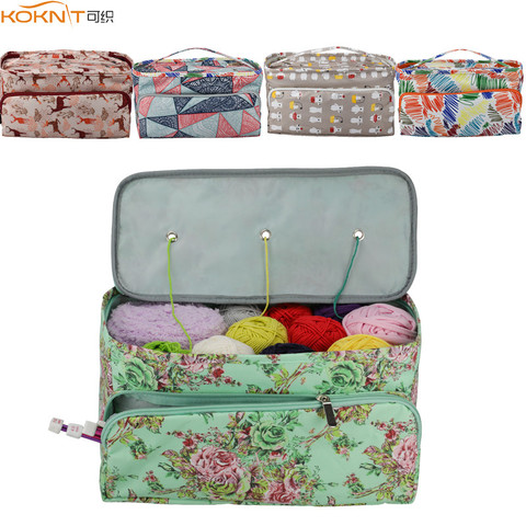 KOKNIT 12 Styles Knitting Bag Organizer Yarn Storage Case For Crocheting Hook Knitting Needles Wool Storage Tote Bag For Women ► Photo 1/6