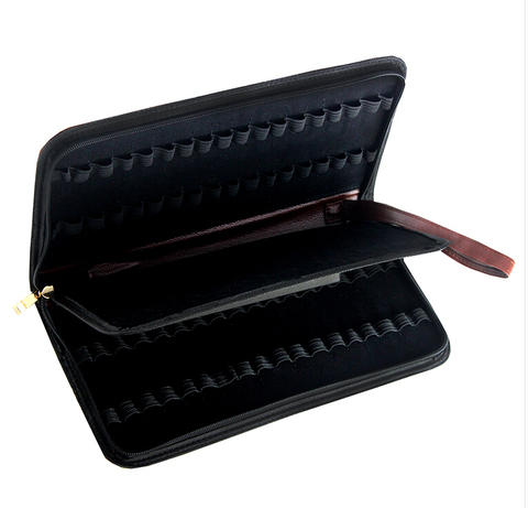 2022 Fountain/Roller Ball Pen Large PU Leather 36 Fountain Pens Pencil Case Storage Holder Zip Bag for 36 Pens ► Photo 1/3