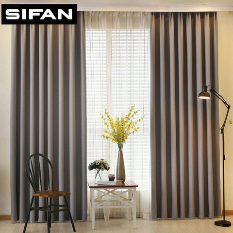 Solid Color Faux Linen Blackout Curtains for Living Room Modern Curtains for Bedroom Window Curtains kitchen Curtains Blinds ► Photo 1/6