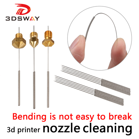 3D Printer accessories tool Bendable Drill Bit for Cleaning of 3D Printer Hotend 0.2mm 0.3mm 0.4mm Nozzle 10pcs ► Photo 1/6