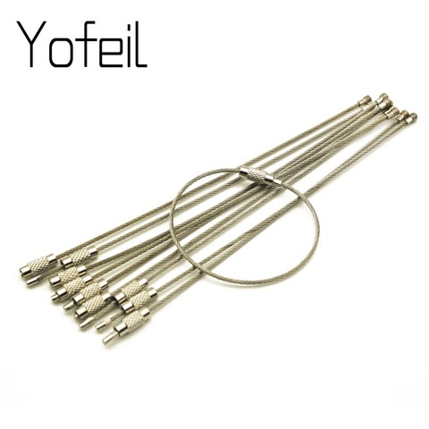10pcs High Quality Metal Wire Ring Keychain  Stainless Steel Wire Rope Creative carabiner Keys hanging Cable outdoor  EDC Tools ► Photo 1/6