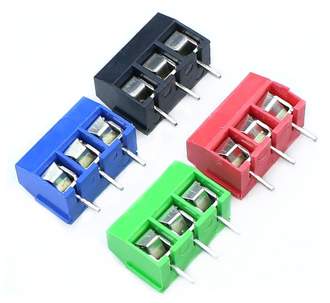 10Pcs/lot KF301-5.0-2P KF301-3P KF301-4P Pitch 5.0mm Straight Pin 2P 3P 4P Screw PCB Terminal Block Connector Blue Green ► Photo 1/1