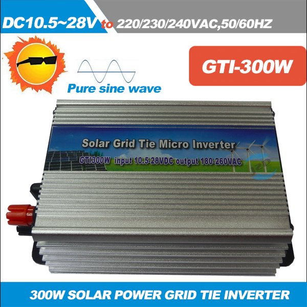 For Solar Panel Pure Sine Wave W/ Cord 10.5-30V 300W Mirco Grid Tie Inverter New 
