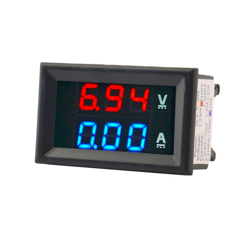 1pc DIY DC100V 10A Voltmeter Ammeter Blue Red Dual Amp Volt Voltage Current Meter Gauge Tester Panel Digital LED Display for Car ► Photo 1/6