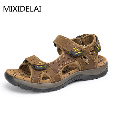 MIXIDELAI 2022 New Fashion Summer Leisure Beach Men Shoes High Quality Leather Sandals The Big Yards Men's Sandals Size 38-45 ► Photo 1/6