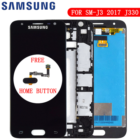 ORIGINAL AMOLED J3 Pro LCD For Samsung GALAXY J3 Glass J330 2017 Display J330F LCD Touch Digitizer Sensor Frame J330 Pro Screen ► Photo 1/6