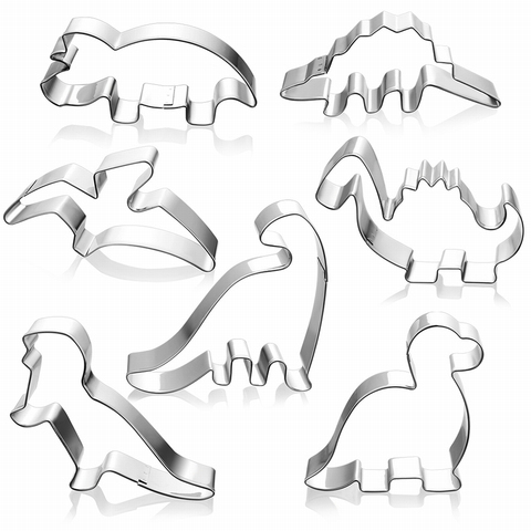 New Stainless Steel Biscuit Mould Dinosaur Shape Fondant Cake Mold DIY Sugar Craft Jurassic 3D Pastry Cookie Cutters Cake Tools ► Photo 1/6