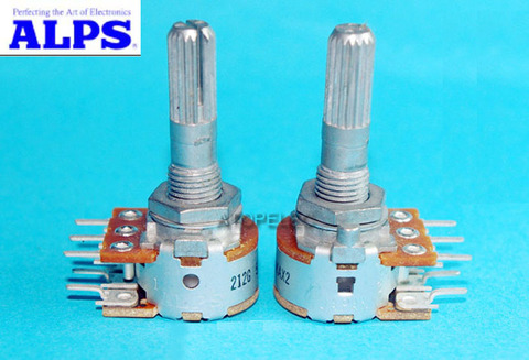 Japan ALPS RK16 50KAX2 LOG Stereo Volume Potentiometer Dual 50K - Foto 2