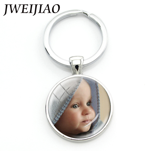 JWEIJIAO Photo key chains Custom Keychain Photo of Your Baby Child Mom Dad Loved Pet Family Gift NA01 ► Photo 1/6