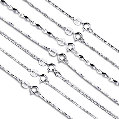 GEM'S BALLET Classic Basic Chain 100% 925 Solid Sterling Silver Necklace Chain 40cm 45cm 50cm Fine Jewelry Fashion Pendant Link ► Photo 1/6