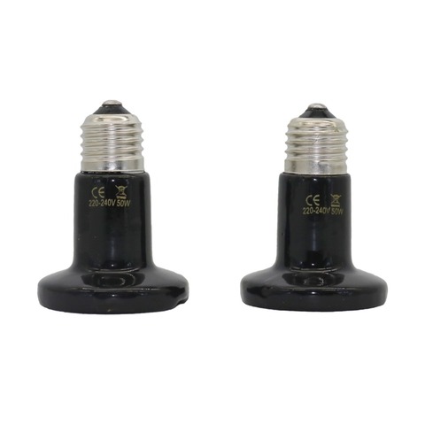 10 Pcs E27 Pet Heating Light 25W 50W 75W 100W Mini Infrared Ceramic Emitter Heat Bulb Black For Reptile Pet Brooder Lamp ► Photo 1/6