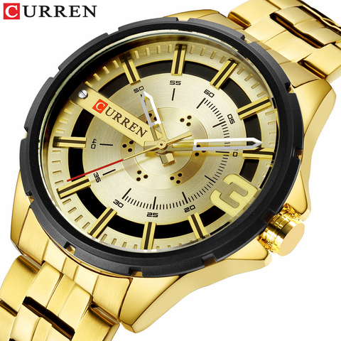 Gold Watches for Men Luxury Brand CURREN Watch Business Men's Clock Fashion Quartz Stainless Steel Wristwaches Waterproof ► Photo 1/6