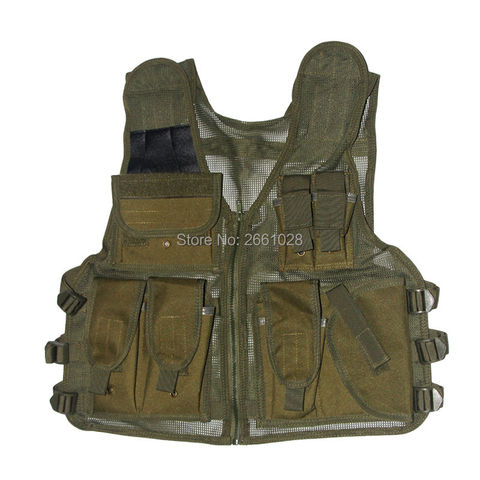 Men's Outdoor Multi-Pocket Tactical Mesh Vest Military Hunting Jacket  Fishing Vests  Adjustable Size 5 Colours ► Photo 1/1