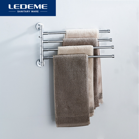 LEDEME Stainless Steel Towel Bar Rotating Towel Rack Bathroom Kitchen Wall-mounted Towel Polished Rack Holder L112 L113 L114 ► Photo 1/6