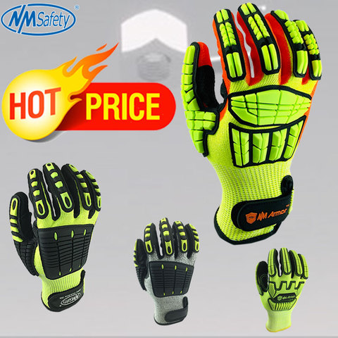 NMSafety 1 Pack ANSI A5 Anti Cut Work Glove with Cut Level 5 Liner Mechanic Anti-Impact Shock Absorbing Gloves. ► Photo 1/6