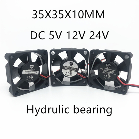 New 35MM Hydrulic bearing 3D Printer Fan 35x35x10MM 3.5cm  fan Cooling fan DC 5V 12V 24V with 2pin ► Photo 1/6