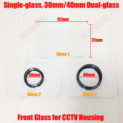 2PCS/Lot 97x72mm Transparent Front Single Glass Dual-Glass for Side Open CCTV Camera Housing Enclosure ► Photo 1/1
