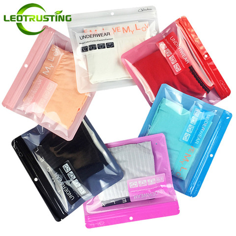 Leotrusting 100pcs 15.5x18cm General Plastic Men/Women Underwear Zipper Packaging Bag Small Convenient Travel Outside Short Bag ► Photo 1/6