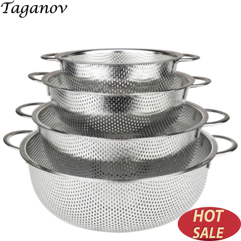 Stainless Steel Strainer Mesh Micro-Perforated Colander for Draining Rinsing Washing Ideal for Vegetables Fruits Dishwasher Safe ► Photo 1/6